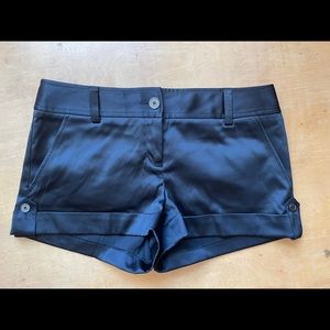 Express Black Satin Shorts